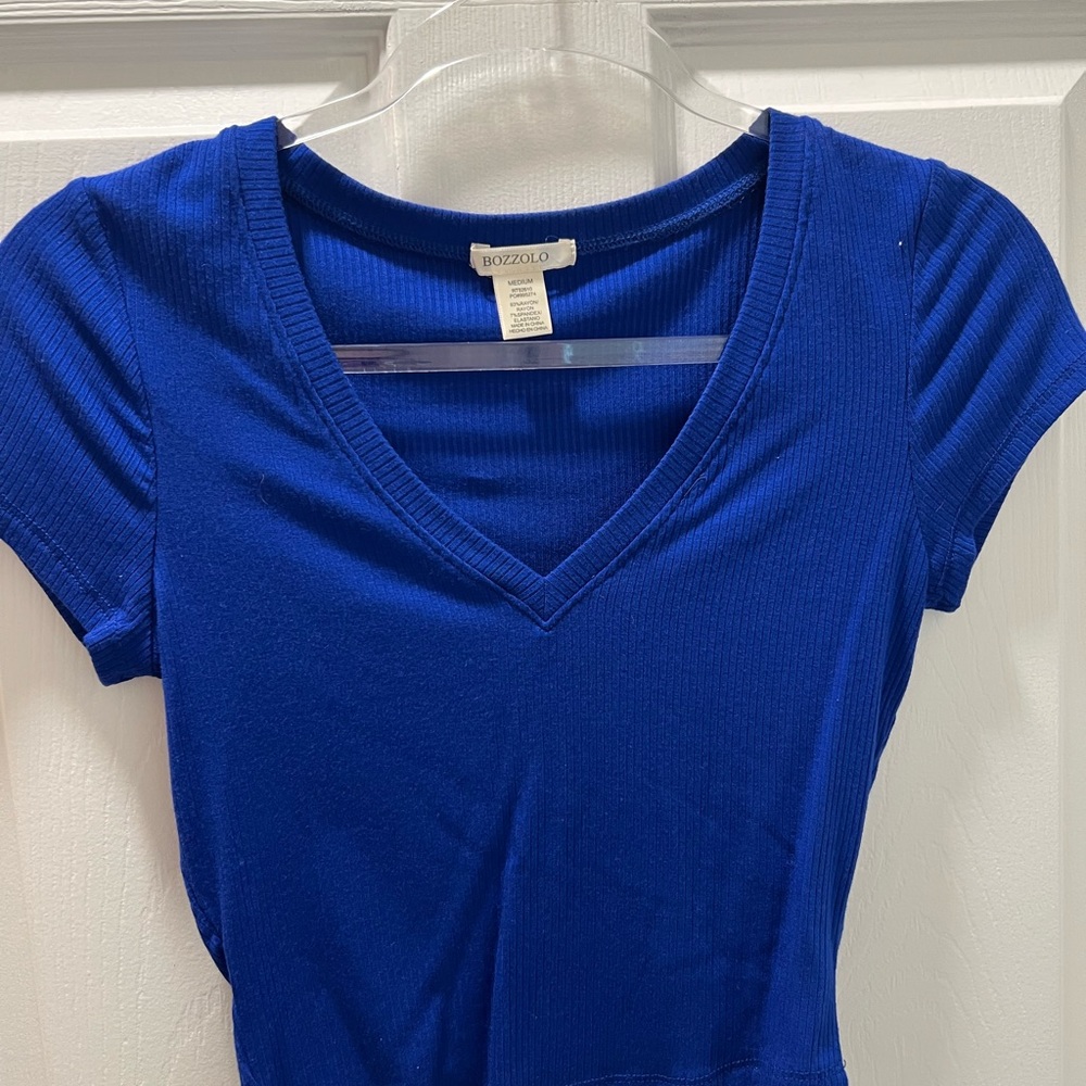Bozzolo Women's Blue V-Neck Top